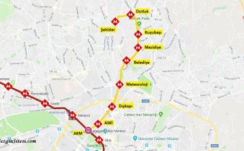 Keçiören Metrosu Durakları 2026 (hattı güzergahı haritası)
